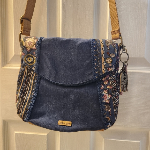 Sakroots Handbags - Sakroots Blue and Tan Crossbody Bag